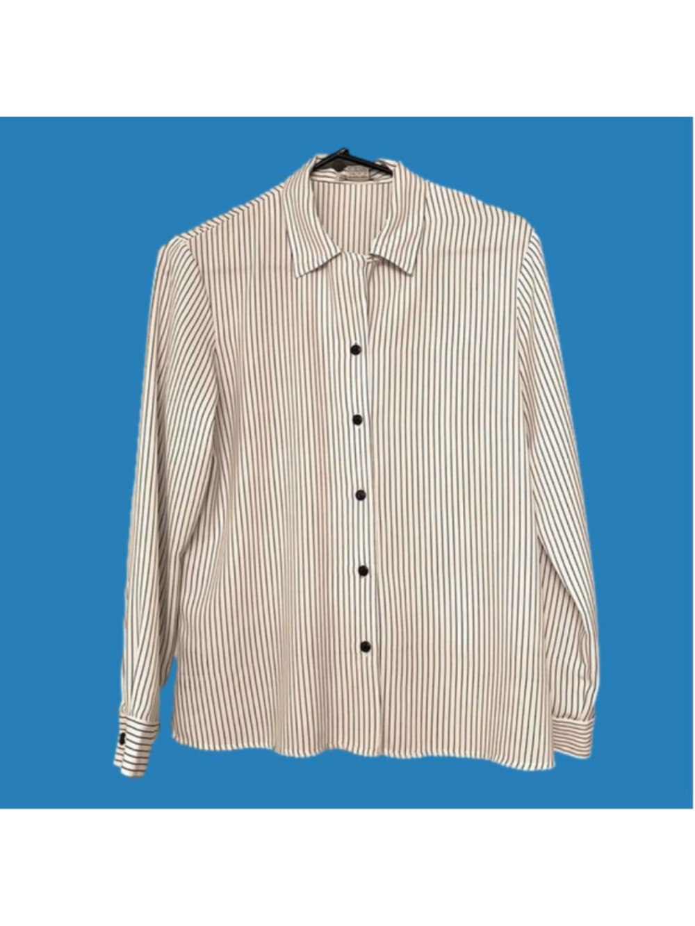 Notations Women's pinstripe blouse, Size Small EUC